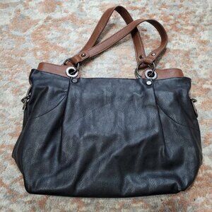 Clarks Black and Brown Leather Purse with Removable Clutch